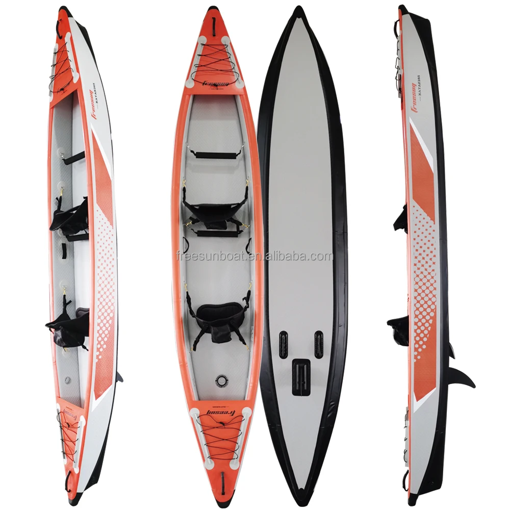 In Stock 13.5ft 410cm Inflatable Kayak Drop Stitch Folding Canoe Fishing Rowing 2 Person
