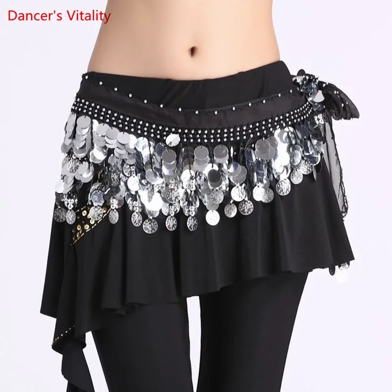 Sciarpa Gonna Per Danza Del Ventre Con Monete Pendenti, Cintura A Catena Con Monete Luccicanti Per Costumi Orientali E Halloween