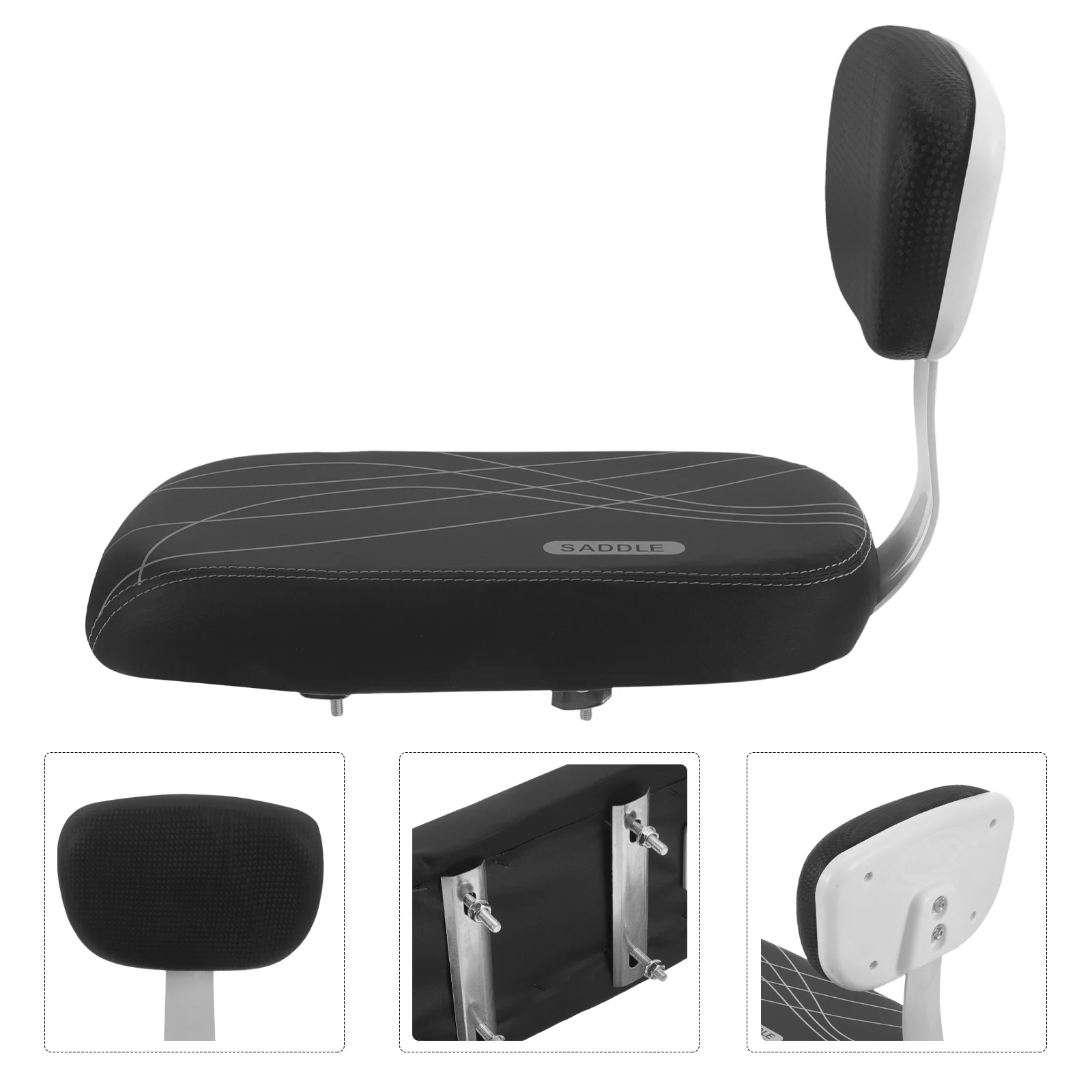 

Back Seat Sponge Cushion Bike Rear Seat Children Back Rest Seat Bike Accessory (Black)