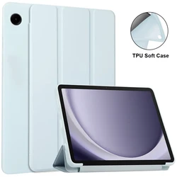 Enhanced Protective TPU Soft Triple - Fold Smart Tablet Case for Tab A9 8.7 2023 (Sky Blue)