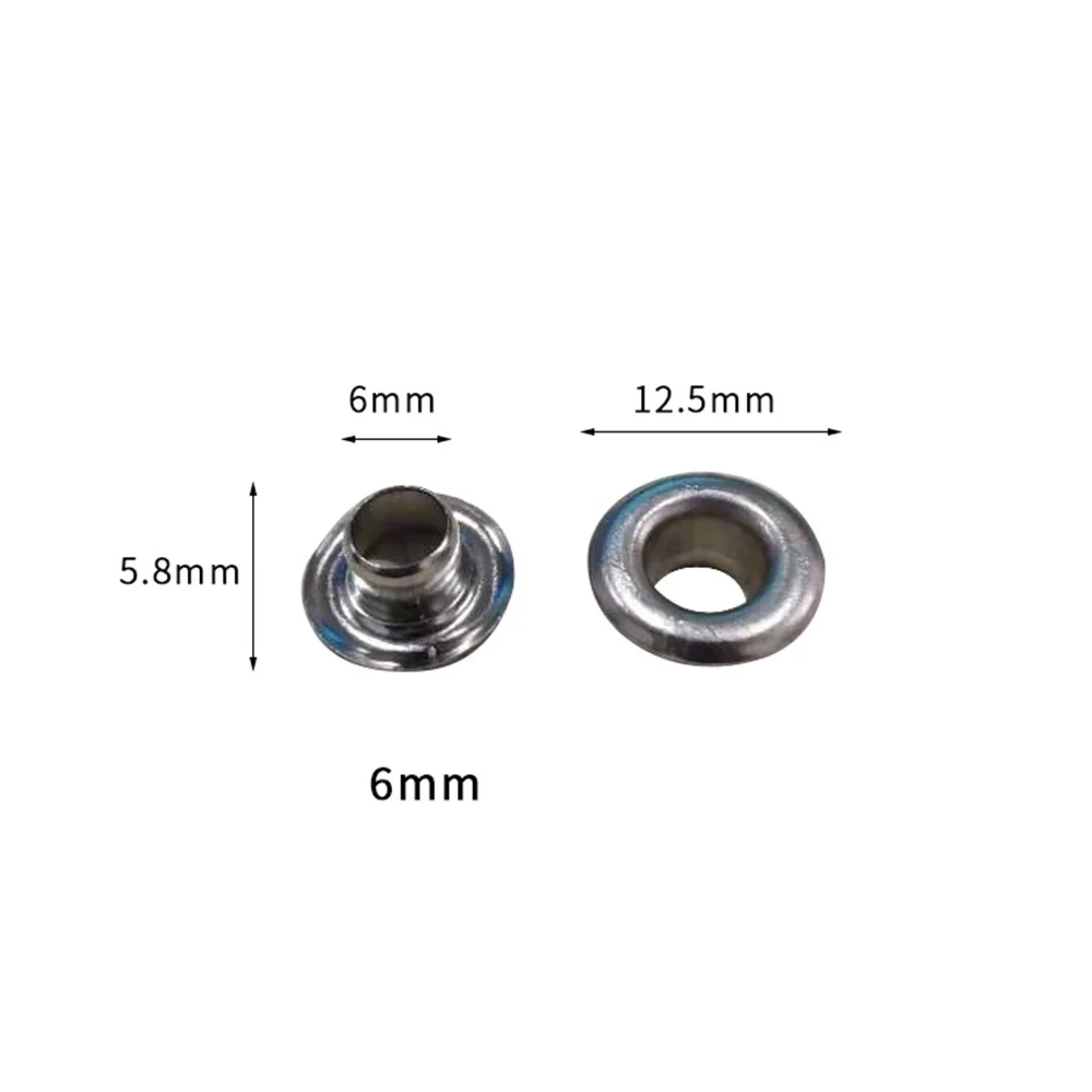 Dealer price 5000pcs 6mm eyelet / grommet for semi/automatic eyelet machine universal size 2023 factory supply portable semi automatic eyelet machine with different sizes 5 5mm 6mm 8mm 10mm 12mm