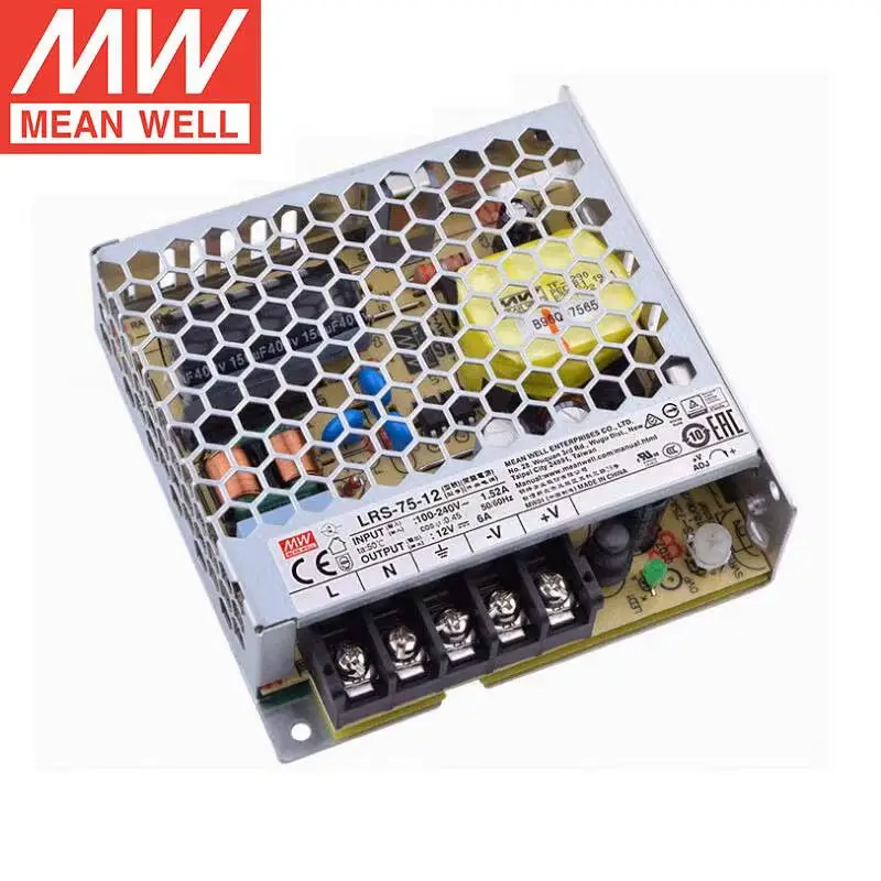 타이완 MEAN WELL LRS-75-12 12VDC 6A 단일 출력 스위칭 전원 공급 장치, LED 드라이버, , 신제품
