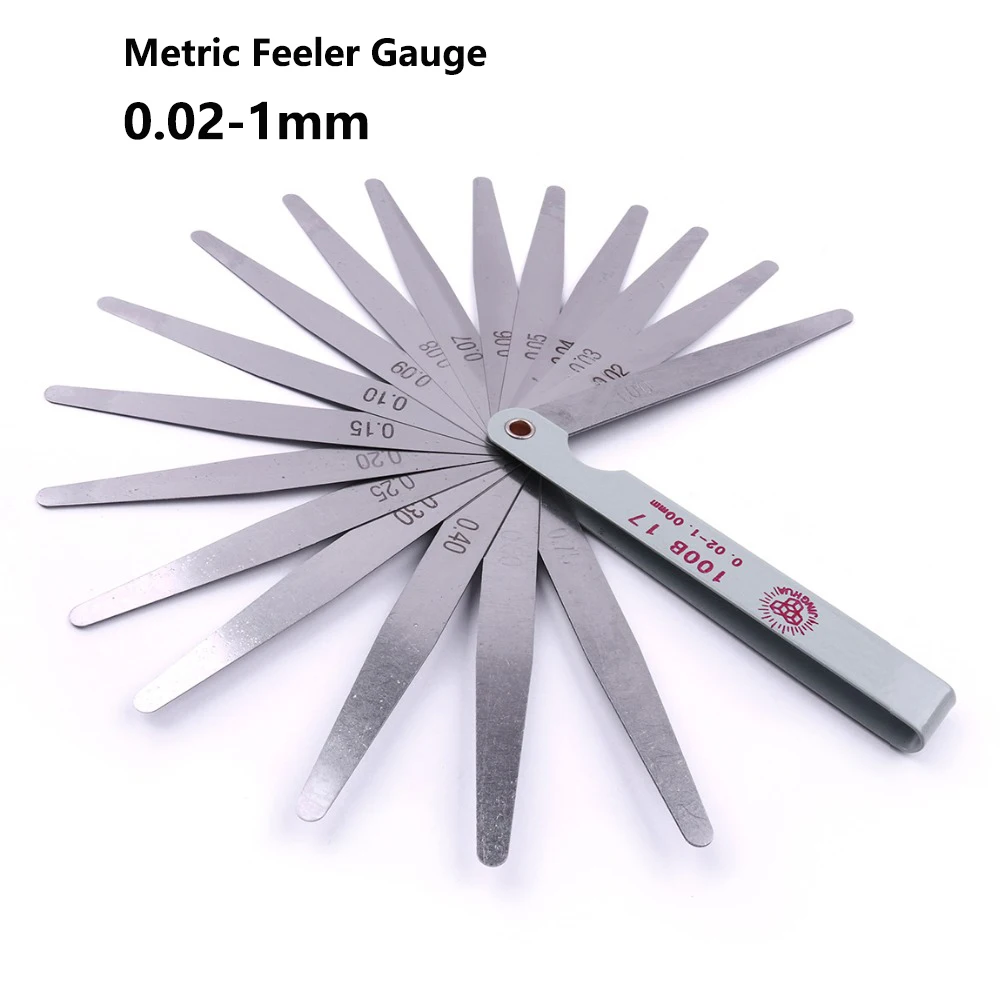 Stainless Steel Feeler Gauge 0.02mm to 1mm Thickness Gap Metric Filler Feeler Measuring Gauge