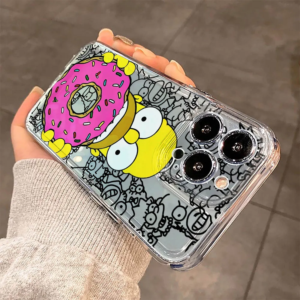 Playful Simpsons Family Clear Phone Case Cover