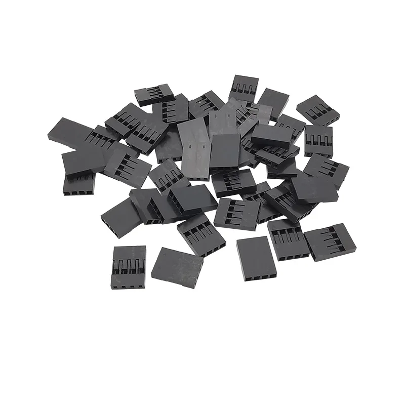 

50Pcs Black Single Row 2.54mm Pitch Female Socket 1 2 3 4 5 6 7 8 9 10 Pin Plastic Shell Connector Jumper Wire Housing Terminals