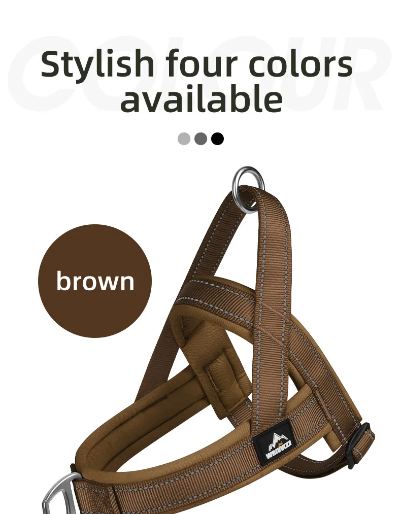 Tactical Dog Harness Escape-proof Padded Adjustable No Pull Vest_voghion.com