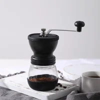 ⁦مطحنة قهوة يدوية بكرنك يدوي مع قلب سيراميك ووعاء زجاجي⁩ - الصورة ⁦4⁩