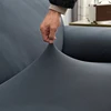 High elasticity faux milk silk solid colour sofa cover easy to install pet stain resistant fabric soft and skin friendly 3