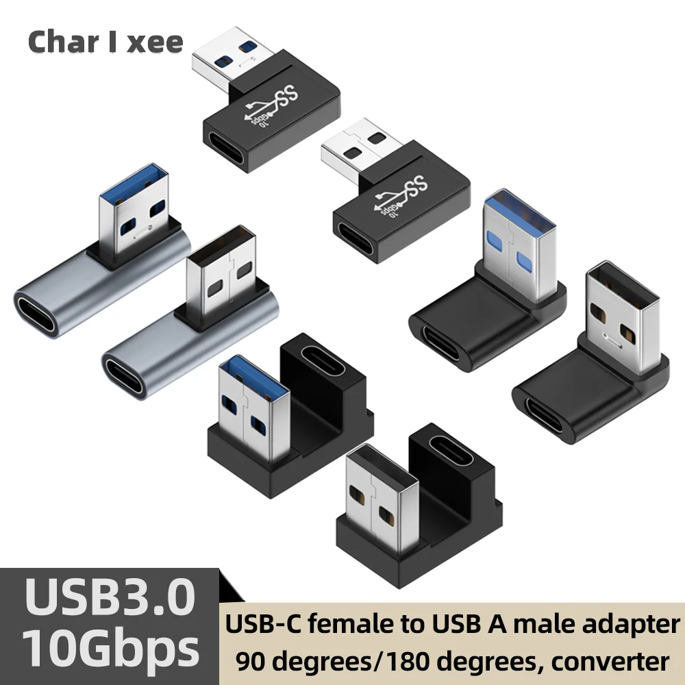 อะแดปเตอร์ USB-A ถึง Type-C 90 องศา 10Gbps