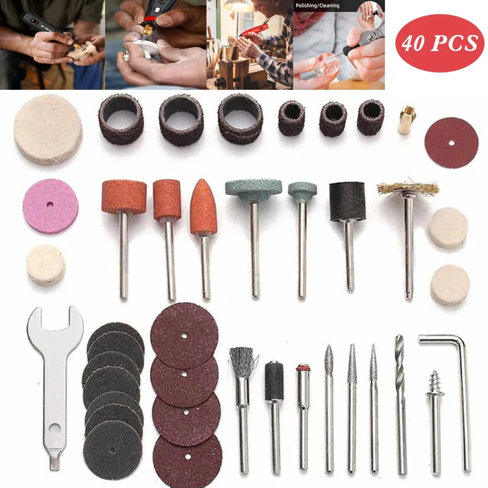 40Pcs Wheel Buffing Polishing Set For Dremel Rotary Tool Bits Accessories  Kits