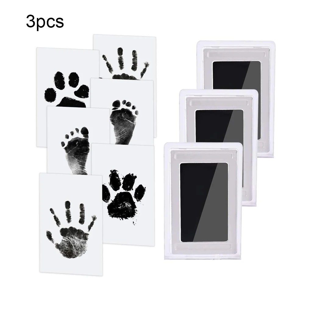 

3 Pieces Baby Handprint Footprint Inkpad Animal Stamp Photography Props