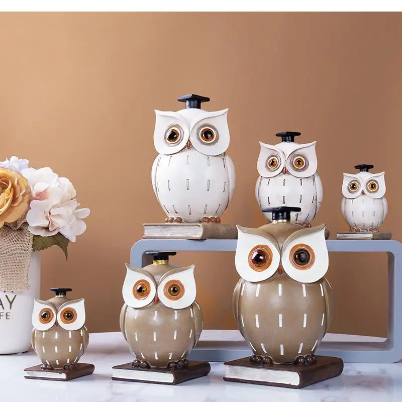 

Owl Decoration Resin Modern Minimalist Living Room Animal Sculpture Creative Decoration Cute Book Desktop Home Furnishings