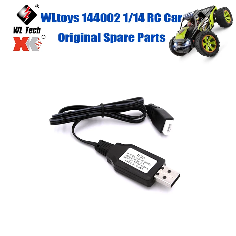 

WLtoys 144002 1/14 RC автомобиль оригинальные запасные части 12428 144001 WL917 A959 K989 7,4 V USB зарядный кабель зарядное устройство