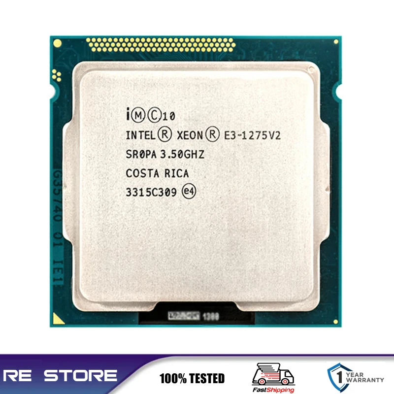 Used Intel Xeon E3 1275 V2 Processor 3.5GHz LGA1155 8MB Quad Core CPU SR0PA