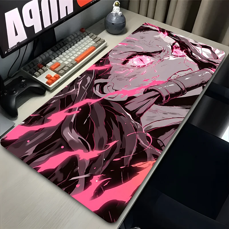 

Kawaii Pink Eyes Mouse Pad Laptop Japan Anime Gaming Keyboard Rug PC Demon Slayer Nezuko Kamado Mousepad PC Cute Sakura Desk Mat