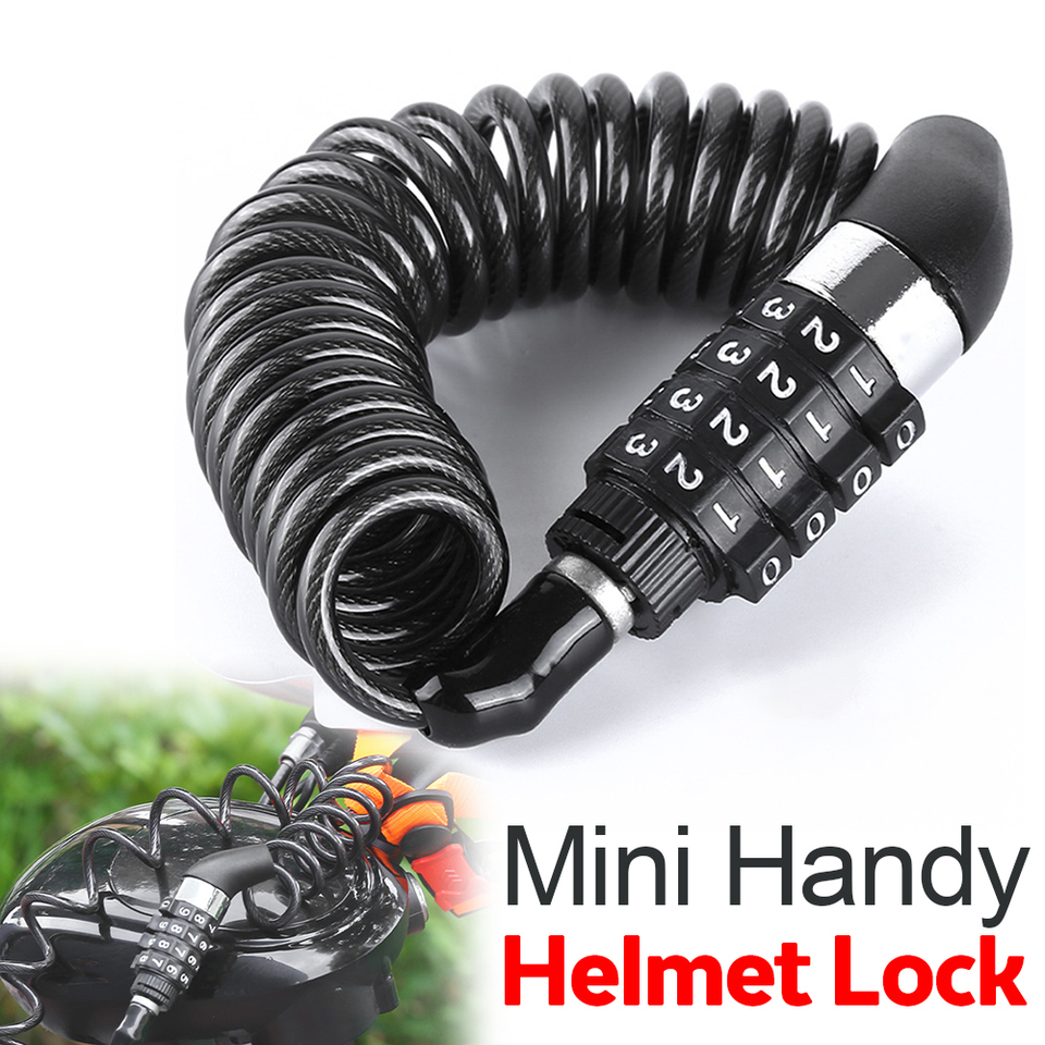1PC Portable Classic Helmet Lock Chain 4 Digit Password Combination Motorcycle Bike Anti-theft Cable Lock Stitch Motor Part