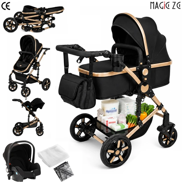 Poussette multifonctionnelle 3 en 1, combos de poussette pour siège auto, système de voyage Compact pour poussette de bébé pour nouveau-nés, poussettes pour bébé 1