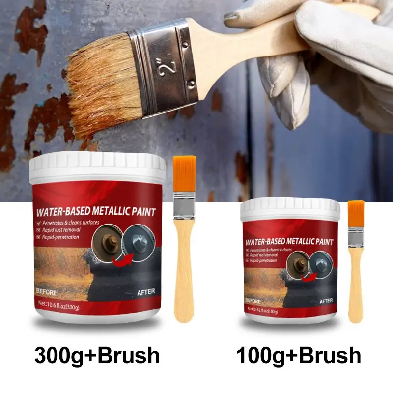 

100g/300g Metallic Paint Water Based Primer Clean Surface Easy Operation Rapid Rust Removal Penetration Metallic Paints