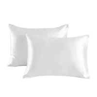 1 pair of large silk satin pillowcase simple solid color bedding household smooth multicolor satin pillowcase household 2