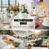 Blue White Floral Printed Rectangle Tablecloths Home Party Decor Reusable Waterproof Table Cloth for Holiday Wedding Table Decor 5
