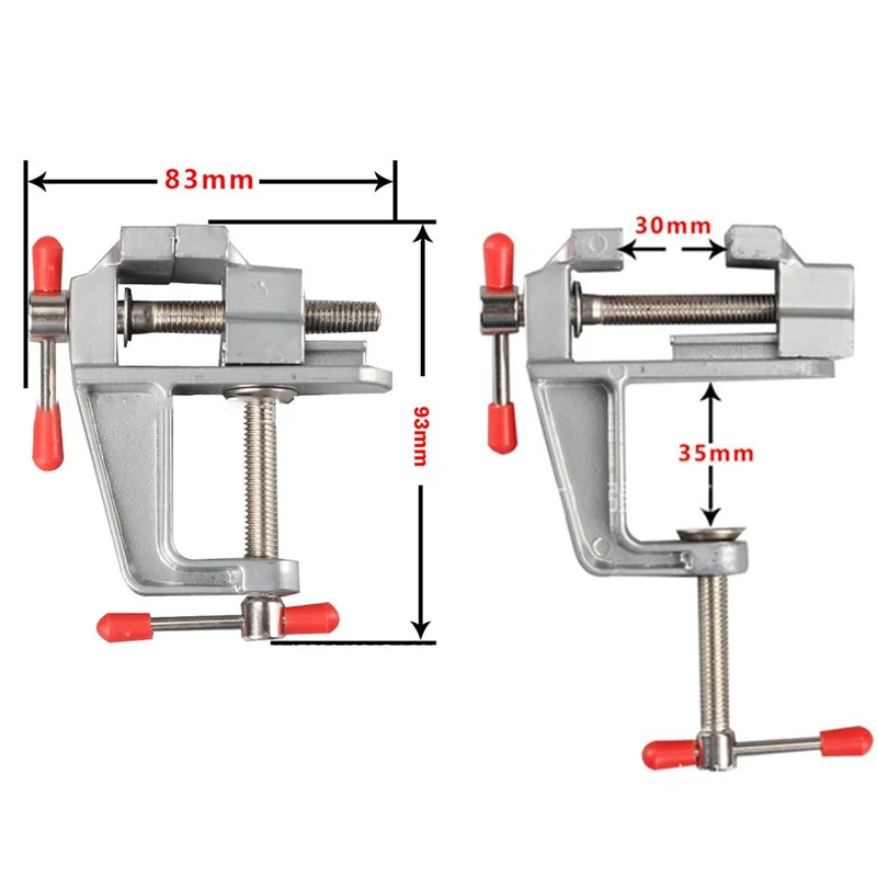Mini Bench Vise Universal Table Vise Home Aluminum Clamp on Table Bench Vise DIY Household Flat Mouth Hand Tools