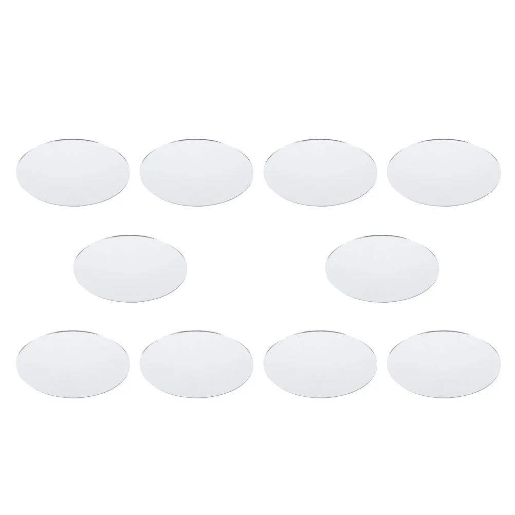 

10pcs Small Mirror Sheets Oval Mirrors Craft Mirrors DIY Makeup Mirror Projects Supplies