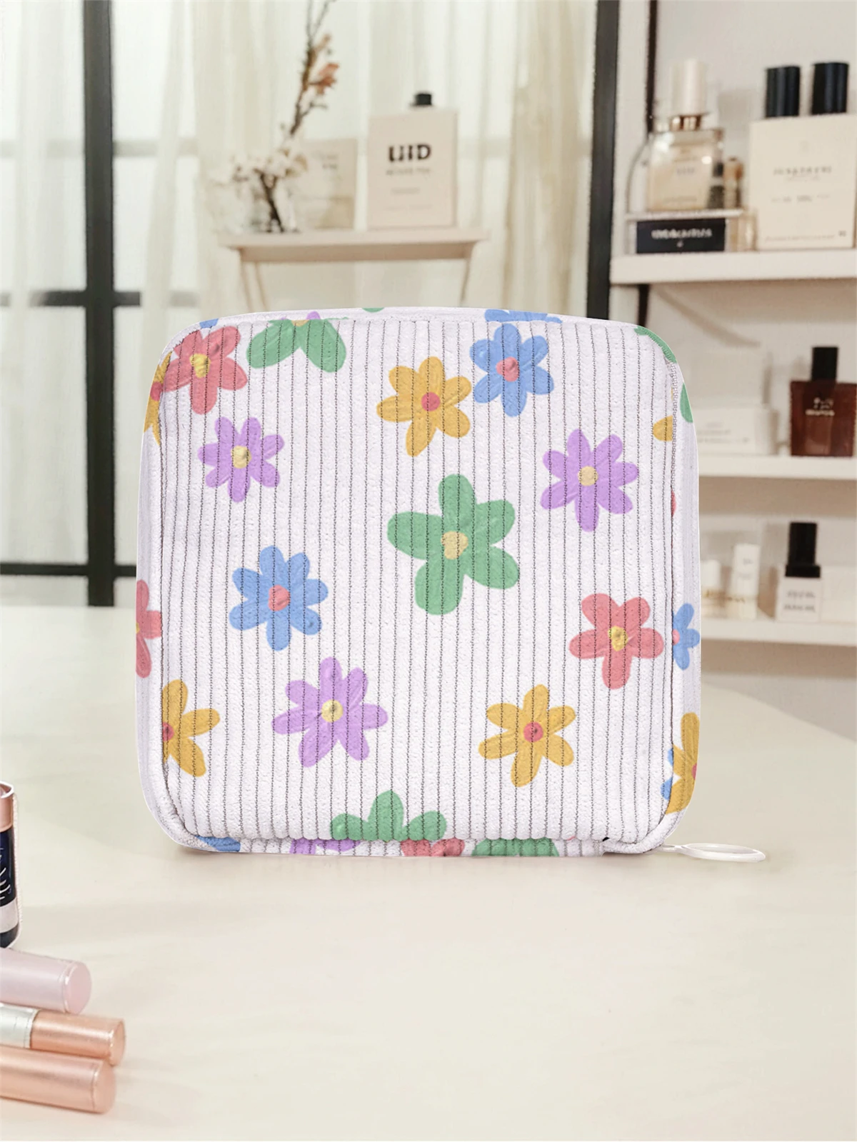 Floral pattern printed sanitary napkin storage bag, women's lightweight tissue bag, sanitary tissue bag