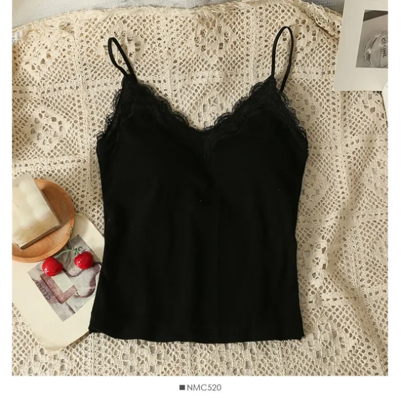 รูปสินค้า 2025 CoquetteY2kเสื้อผ้าเกาหลีLace Tank Topผู้หญิงCroppedน่ารักCamisเซ็กซี่เสื้อสีขาวหญิงแขนกุดเสื้อกั๊กสีดําฤดูร้อน