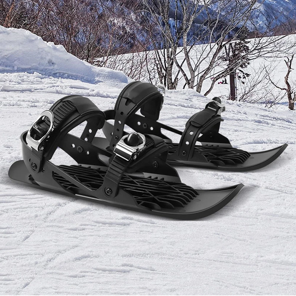 Upgraded Version Adjustable Mini Ski Skates Short Ski Boots Snowboards  Outdoor Skiing Accessories - Free Size Wholesale