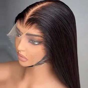30 42Inch 13x4 13x6 HD Transparent Bone Straight Lace Front Wigs 250 Density 360 Full Lace Brazilian Human Hair Wigs For Women 1
