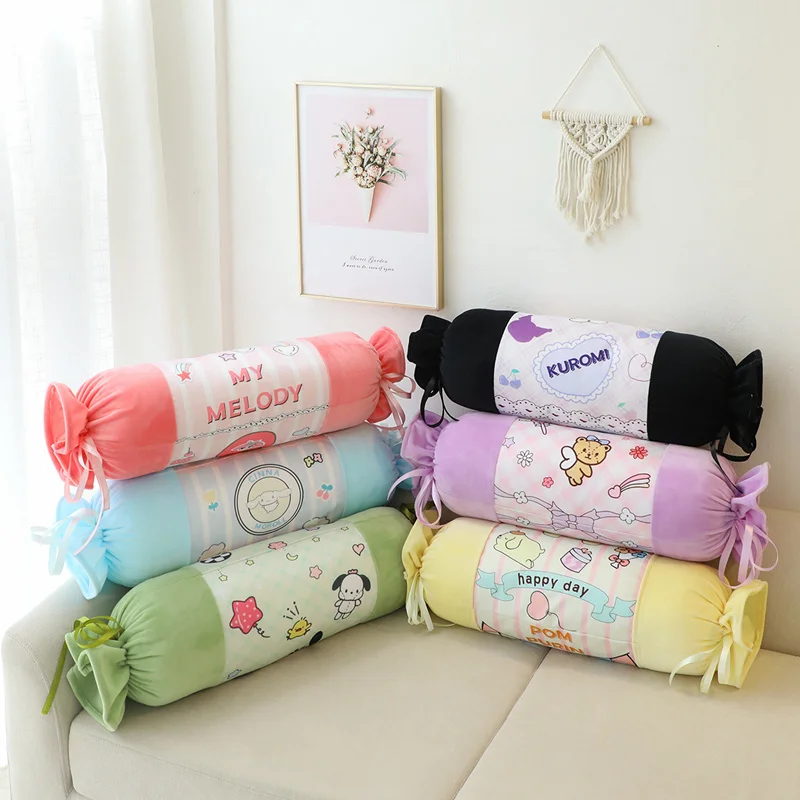 

Kuromi Candy Shaped Pillow My Melody Cinnamoroll Pochacco Kawaii Cylindrical Throw Pillow Plush Doll Soft Stuffed Plush Toys