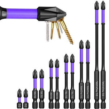 Magnetic Screwdriver Bit Set PH2 Phillips 25-150mm Anti-slip Shockproof Alloy Steel Impact Drill Bits for Outdoor Decoration 1