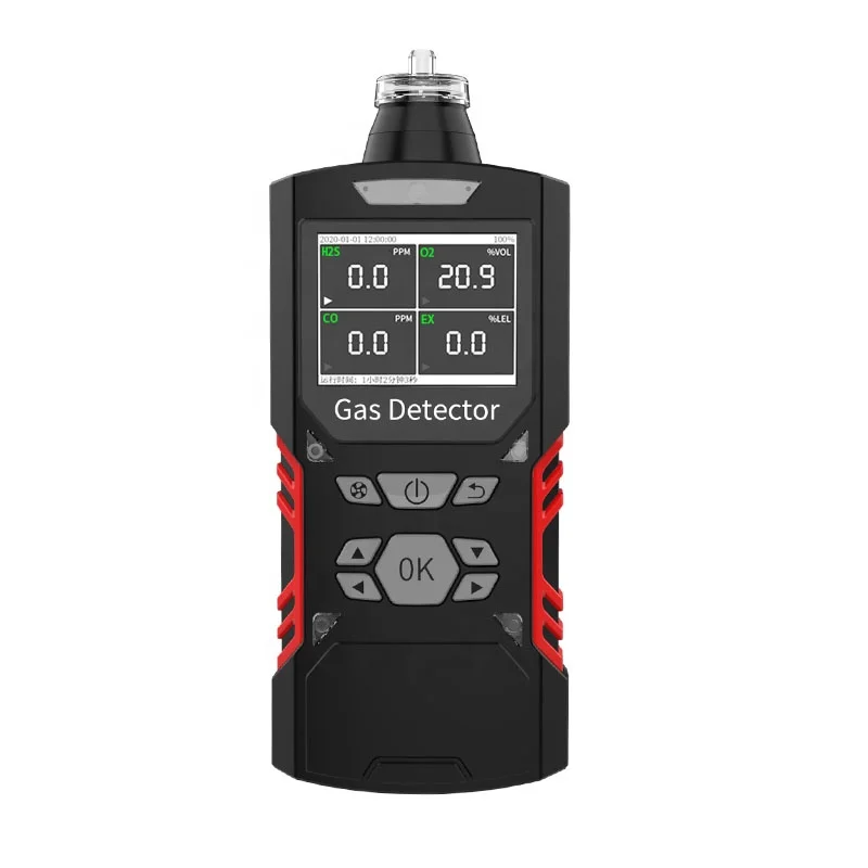 

UpgradePulitong Portable Multi 4 Gas Detector Gas monitor Meter with Micro Clip (H2S O2 CO Ex ) for Safety | Color Display |