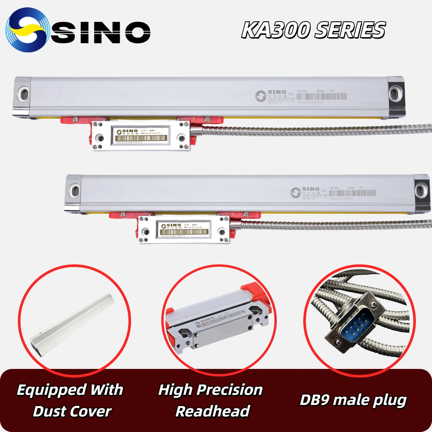 High Precision Milling Lathe Grinder DRO Linear Glass Scale 470mm-820mm TTL 5um 5VDC Grating Ruler Encoder Sensor Displacement