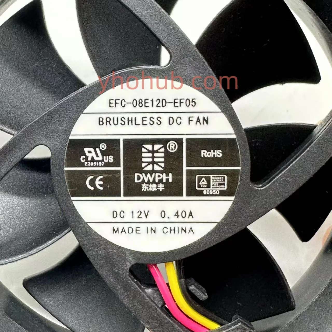 fios da c.c. 12v 0.4a 80x80x25mm de dwph EFC-08E12D-EF05