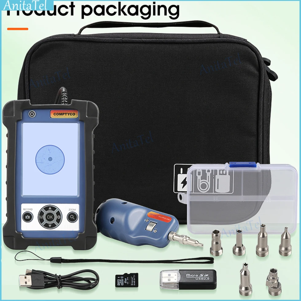 Fibra Ottica End Face High End Detector Microscopio Ottico Ftth Video Inspection Probe Fibra Ispettore Monitor Lcd Apc Upc Tips