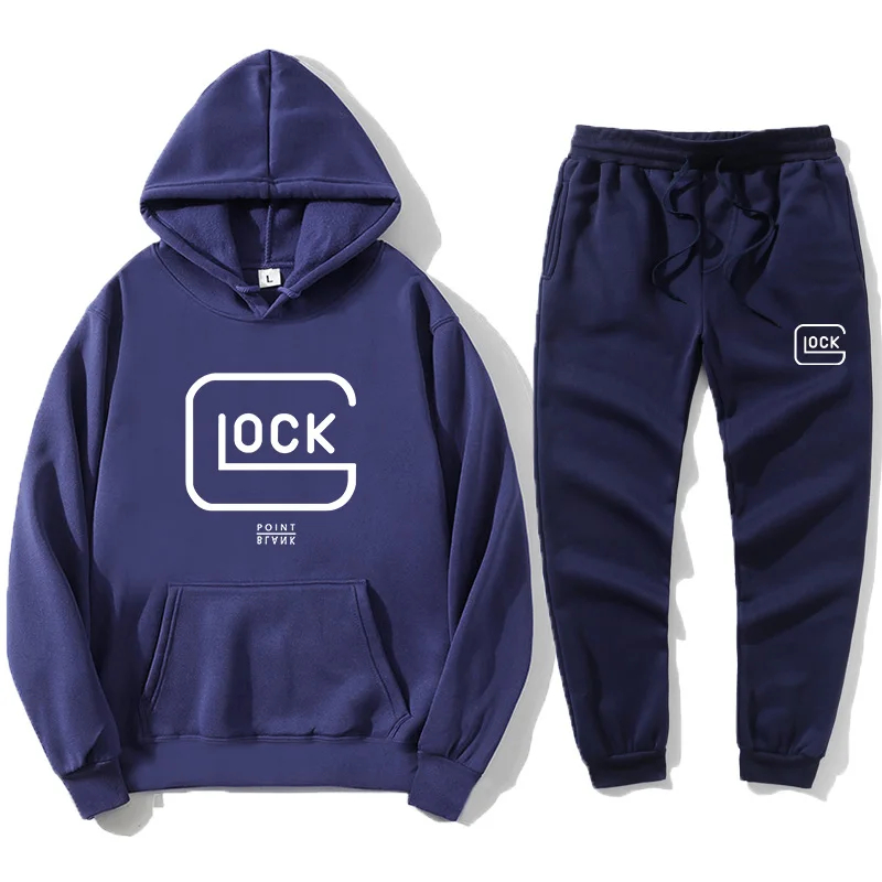 Men's Suit Two PiecesSolidColor Sweatshirt Men's Sports PantsFashionSweatshirtSpring and Fall Hooded Sweatshirt Spring and Fall