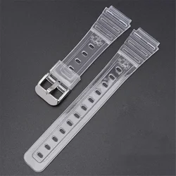 Transparent Waterproof Resin Watch Band with 18mm Rubber Sport Strap - 18mm (Transparent 01)