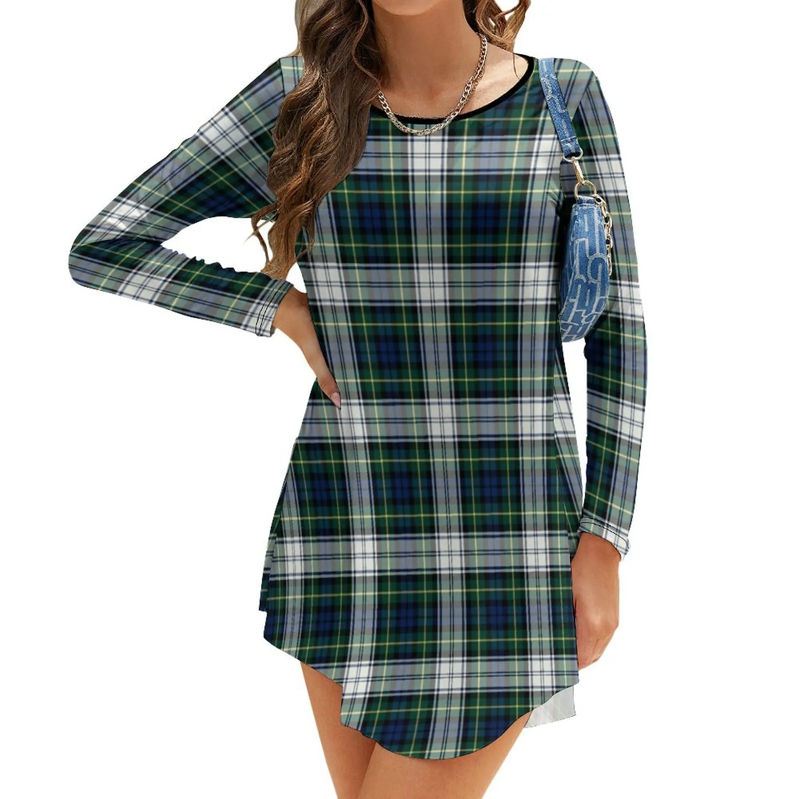 

Clan Gordon Dress Tartan Long-Sleeve Dress party dresses women