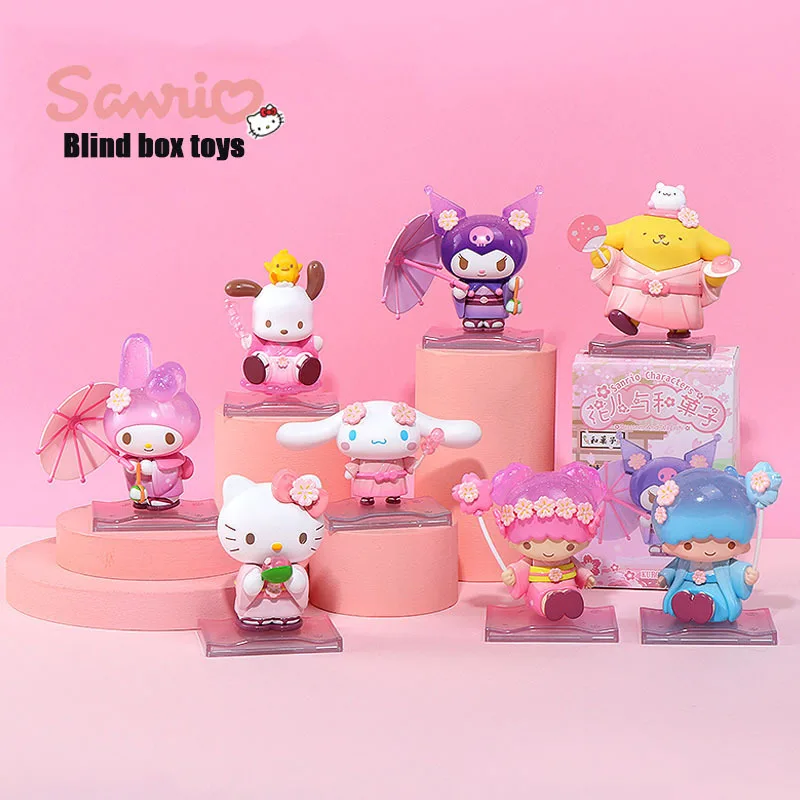

Новый оригинальный персонаж Sanrio, серия цветов и закусок Коричный цвет, коллекция кукол, Милая Мини-картинка Hello Kitty