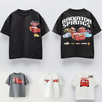 Car Cartoon Tees Tops For Boy Clothing Summer Fashion Children Short Sleeve Clothes Printed Pattern T-shirts Loose Casual Tshirt 1