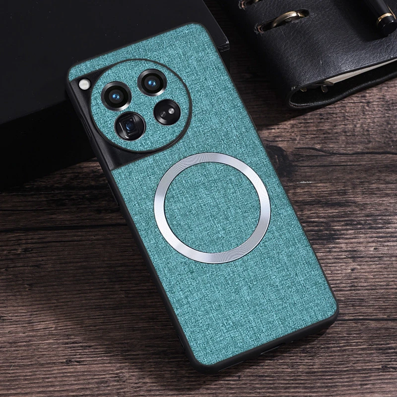 Magnetic Premium Fabric + TPU Anti-slip Ultra-Thin Woven Textile Felt Cloth Phone Case