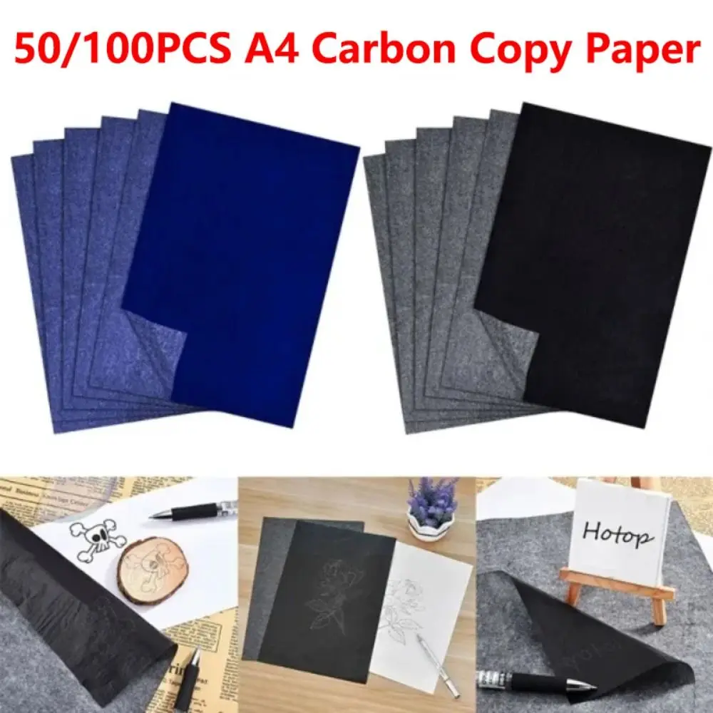 50/10Pcs 수제 카본 복사 용지 한쪽 코팅 A4 트레이싱 페이퍼 코팅 재사용 가능한 드로잉 전사 사무용품