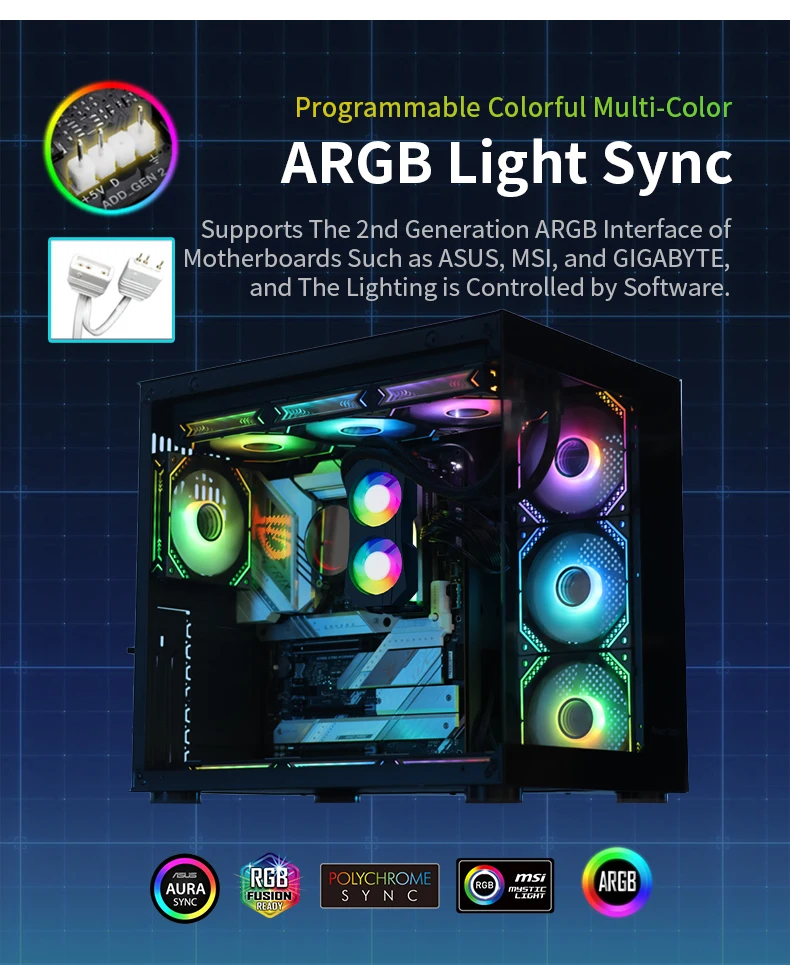 Z-X5 memory module cooler fan ARGB lighting synchronized desktop computer case a