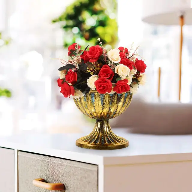 Vaso Vintage In Metallo Blu - Decorazione Rustica Per Fiori Casa E Giardino - Foto 6