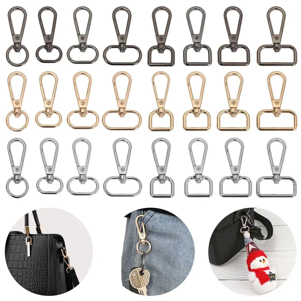 5pcs 13/15/20/25mm Metal Bags Strap Buckles Lobster Clasp Collar Carabiner Snap Hook DIY KeyChain Bag Part Accessories