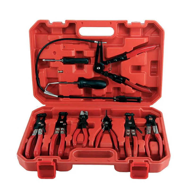 

9 Sets of Tube Bundle Pliers Set Automobile Water Pipe Pliers Calipers Straight Throat Tube Bundle Pliers Clamp Tool Pliers