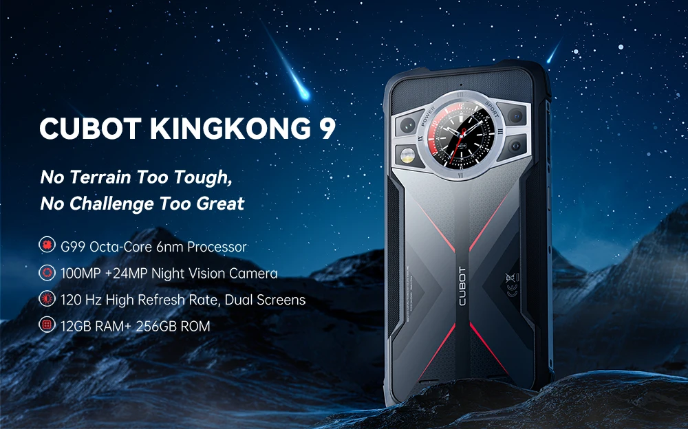 Cubot KingKong 9 IP68 Phone Dual Screen 120Hz 100MP 10600mAh 24GB+