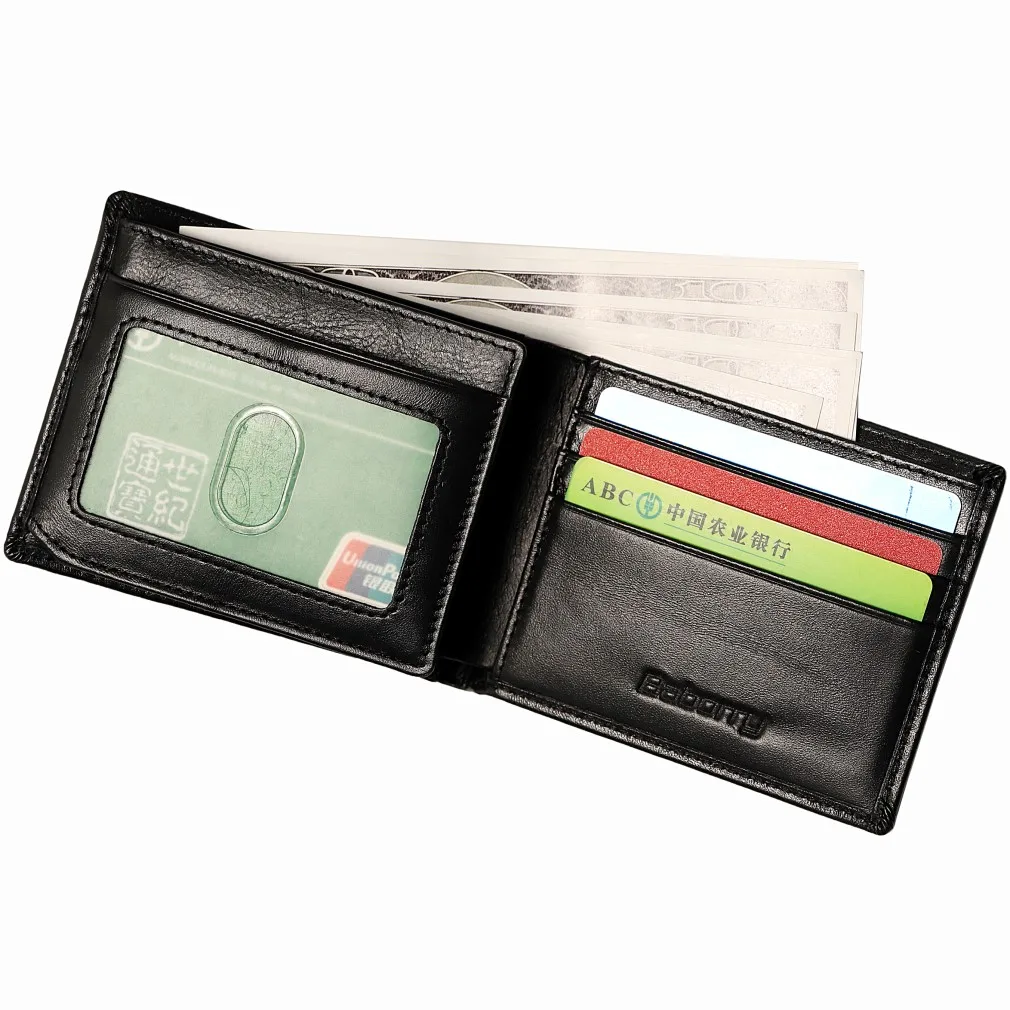남성용 암소 가죽 지갑, 동전 주머니, 빈티지 남성 지갑, RFID 차단,  가죽, 카드 홀더 포함