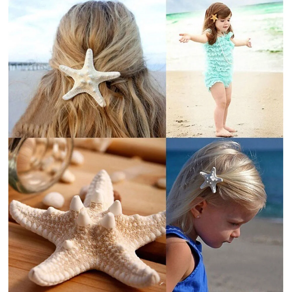 1 Pz Estate Mare Stella Marina Fermagli Per Capelli Donna Bella Stella Stella Stella Dolce Tornante Spiaggia Fermaglio Per Capelli Ragazze Beige Pinza